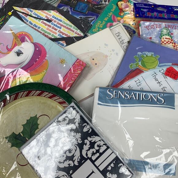 New Party Supplies Invitations Napkins Cups Plate 40th Kids Birthday Shower Lot - Picture 3 of 3